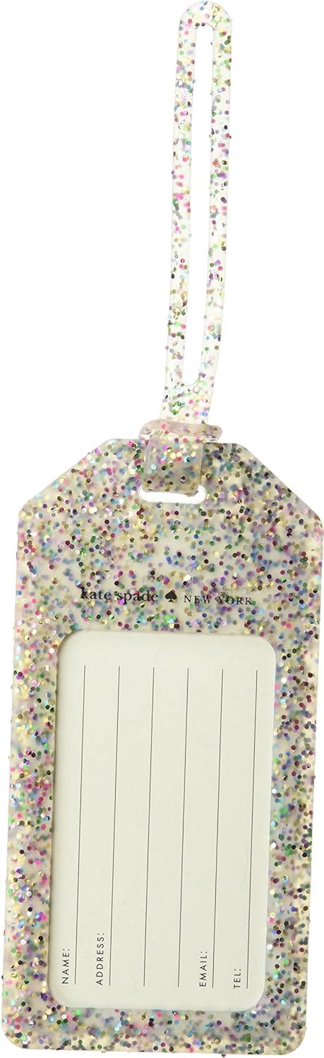 kate spade luggage tag glitter.